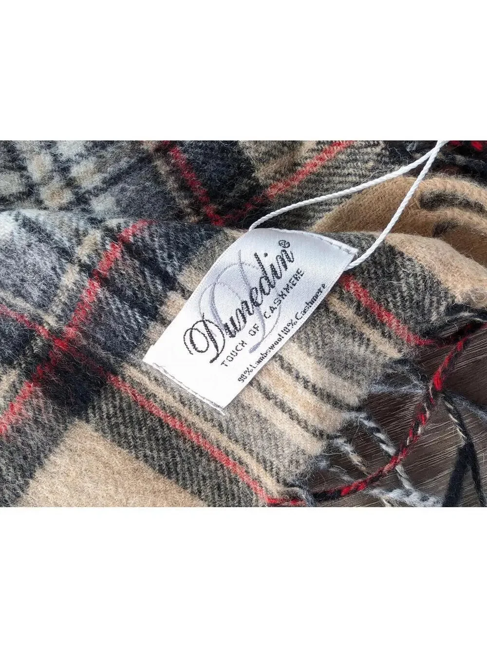 NWT Dunedin Tartan Plaid Scarf Stewart Camel Lambswool Cashmere Scotland